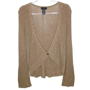 Y2K Wide Sleeve Single Button Deep V Cardigan XL Boho Hippie Resort Oversize